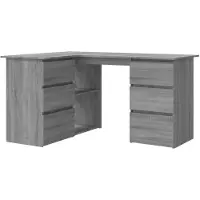 vidaXL Hoekbureau, grijs Sonoma, 145x100x76 cm, houtvezel