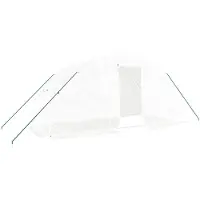 vidaXL Kas met stalen frame, wit, 10 m², 5x2x2,3 m