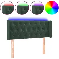 vidaXL Hoofdbord LED 93x16x78/88 cm fluweel donkergroen