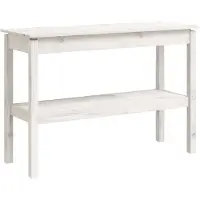 vidaXL Wandtafel 110x40x75 cm massief grenenhout wit