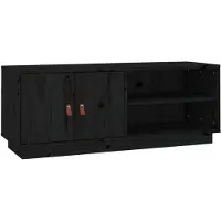 vidaXL Tv-meubel 105x34x40 cm massief grenenhout zwart