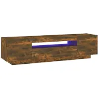 vidaXL Tv-meubel met LED-verlichting 160x35x40 cm gerookt eikenkleurig