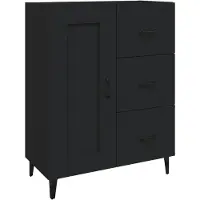 vidaXL Dressoir 69,5x34x90 cm bewerkt hout zwart
