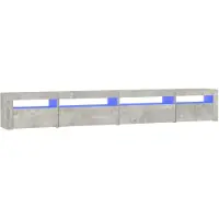 vidaXL Tv-meubel met LED-verlichting 270x35x40 cm betongrijs