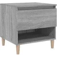 vidaXL Nachtkastje 50x46x50 cm bewerkt hout grijs sonoma eikenkleur