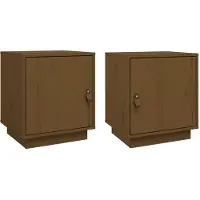 vidaXL Nachtkastjes 2 st 40x34x45 cm massief grenenhout honingbruin
