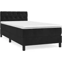 vidaXL Boxspring met matras fluweel zwart 80x200 cm