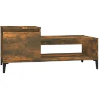 vidaXL Salontafel 100x50x45 cm bewerkt hout gerookt eikenkleurig