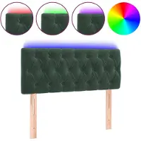 vidaXL Hoofdbord LED 90x7x78/88 cm fluweel donkergroen