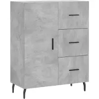 vidaXL Dressoir 69,5x34x90 cm bewerkt hout betongrijs