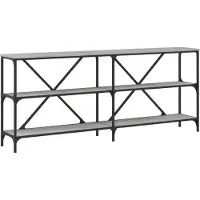 vidaXL Wandtafel 180x30x75 cm bewerkt hout en ijzer grijs sonoma eiken