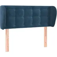 vidaXL Hoofdbord met randen 93x23x78/88 cm fluweel donkerblauw