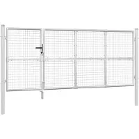 vidaXL Tuinhek van gaas zilverkleurig 350x125 cm gegalvaniseerd staal