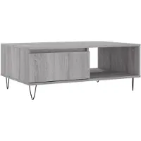 vidaXL Salontafel 90x60x35 cm bewerkt hout grijs sonoma eikenkleurig