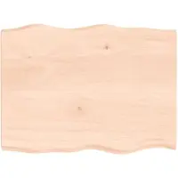 vidaXL Tafelblad natuurlijke rand 80x60x(2-4) cm massief eikenhout