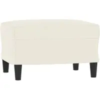 vidaXL Voetenbank 60x50x41 cm fluweel crèmekleurig