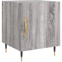 vidaXL Nachtkastje 40x40x50 cm bewerkt hout grijs sonoma eikenkleurig
