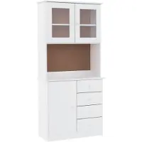 vidaXL Hoge kast ALTA 77x35x165 cm massief grenenhout wit