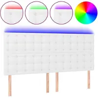 vidaXL Hoofdbord LED 160x5x118/128 cm kunstleer wit