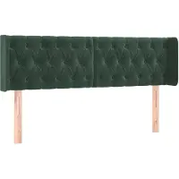 vidaXL Hoofdbord met randen 147x16x78/88 cm fluweel donkergroen