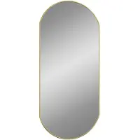 vidaXL Wandspiegel 90x40 cm ovaal goudkleurig