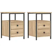 vidaXL Nachtkastjes 2 st 34x35,5x50 cm sonoma eikenkleurig