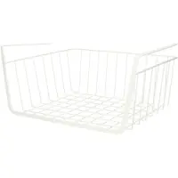 Urban Living Kastmandje - opberg/hang mandjes - rvs - wit - 30 x 25 x 14 cm - Opbergmanden