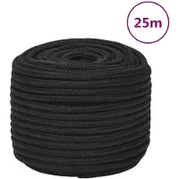 vidaXL Boottouw 12 mm 25 m polypropeen zwart