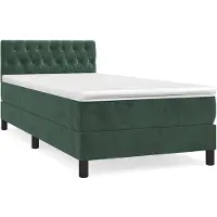vidaXL Boxspring met matras fluweel donkergroen 100x200 cm