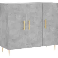 vidaXL Dressoir 90x34x80 cm bewerkt hout betongrijs