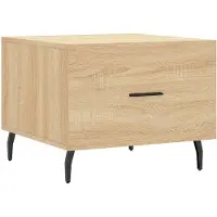 vidaXL Salontafel 50x50x35 cm bewerkt hout sonoma eikenkleurig