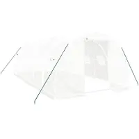 vidaXL Tuinkas met stalen frame 18 m² 6x3x2 m wit