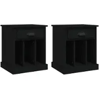 vidaXL Nachtkastjes 2 st 43x36x50 cm zwart