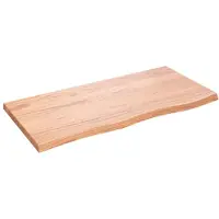 vidaXL Wandschap 100x50x(2-4)cm behandeld massief eikenhout lichtbruin