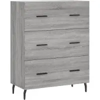 vidaXL Dressoir 69,5x34x90 cm bewerkt hout grijs sonoma eikenkleurig