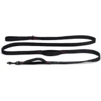 Beeztees Parinca Premium Hondenriem 3 meter - Hondenlijn - Met 3 handvaten - Nylon - Zwart - 300cmx25mm