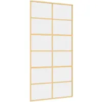 vidaXL Schuifdeur 102,5x205 cm helder ESG-glas en aluminium goudkleur