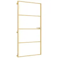 vidaXL Binnendeur smal 102,5x201,5 cm gehard glas en aluminium goud