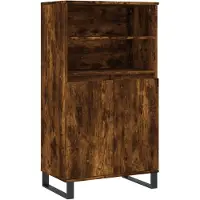 vidaXL Hoge kast 60x36x110 cm bewerkt hout gerookt eikenkleurig