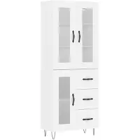 vidaXL Hoge kast 69,5x34x180 cm bewerkt hout wit