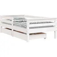 vidaXL Kinderbedframe met lades 70x140 cm massief grenenhout wit