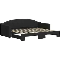 vidaXL Slaapbank met onderschuifbed 80x200 cm stof zwart