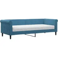 vidaXL Slaapbank met matras 80x200 cm fluweel blauw