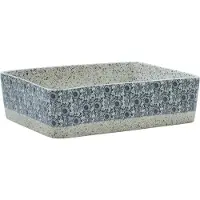 vidaXL Opzetwasbak rechthoekig 46x35,5x13 cm keramiek grijs en blauw