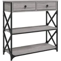 vidaXL Wandtafel 75x28x75 cm bewerkt hout grijs sonoma eikenkleurig