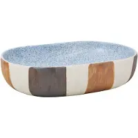 vidaXL Opzetwasbak ovaal 59x40x14 cm keramiek meerkleurig
