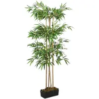 vidaXL Kunstplant bamboe 760 bladeren 120 cm groen