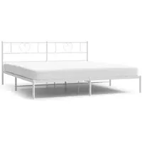 vidaXL Bedframe met hoofdbord metaal wit 200x200 cm