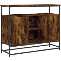 vidaXL Dressoir 100x35x80 cm bewerkt hout gerookt eikenkleurig