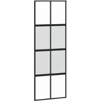 vidaXL Schuifdeur 76x205 cm gehard glas en aluminium zwart